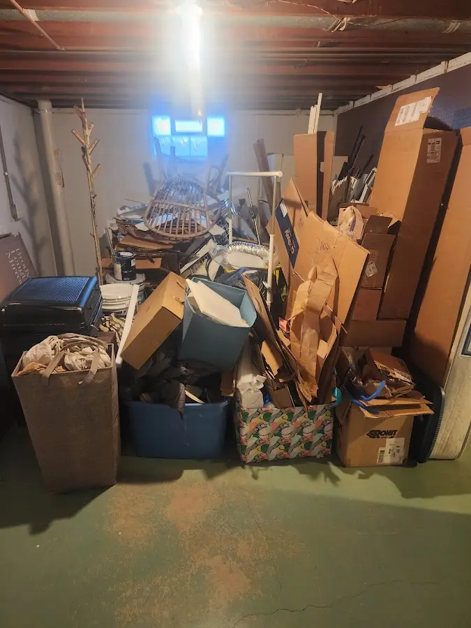 Roll-off dumpster container at job site for 20 Yard Dumpster Rental in Torrington